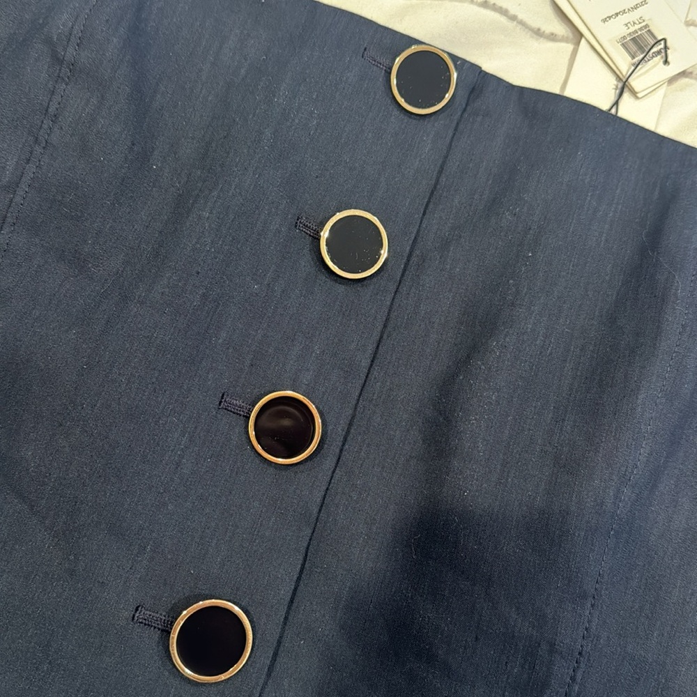 Veronica Beard Ziene Strapless Button Top in Navy *NWT* - Picture 6 of 8